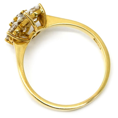 アスプレイ Asprey フラワーモチーフ ダイヤ イエローゴールド K18YG ダイヤモンド リング 指輪 花 750 18K 18金 YG パヴェ 12号