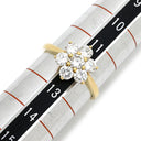 アスプレイ Asprey フラワーモチーフ ダイヤ イエローゴールド K18YG ダイヤモンド リング 指輪 花 750 18K 18金 YG パヴェ 12号