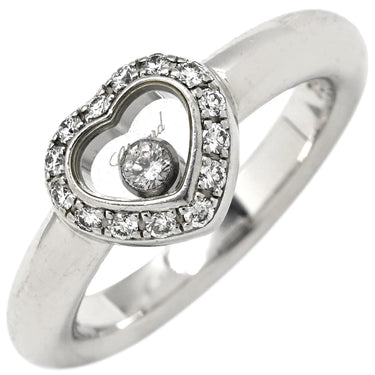 ショパール CHOPARD ハッピーダイヤ ハート 82/2890-20 ホワイトゴールド K18WG ダイヤモンド リング 指輪 750 18K ムービングダイヤ 1P 9号