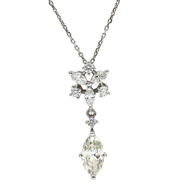 タサキ TASAKI ダイヤ ペンダント ホワイトゴールド K18WG ダイヤモンド ネックレス マーキスカット ドロップ スイング