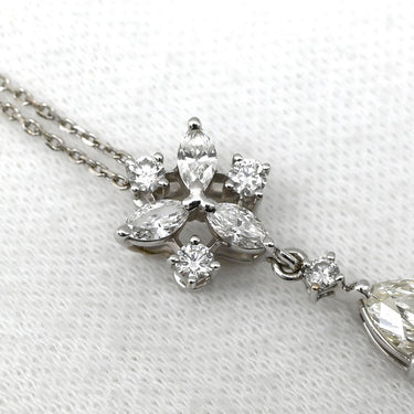 タサキ TASAKI ダイヤ ペンダント ホワイトゴールド K18WG ダイヤモンド ネックレス マーキスカット ドロップ スイング
