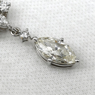 タサキ TASAKI ダイヤ ペンダント ホワイトゴールド K18WG ダイヤモンド ネックレス マーキスカット ドロップ スイング