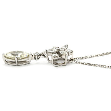 タサキ TASAKI ダイヤ ペンダント ホワイトゴールド K18WG ダイヤモンド ネックレス マーキスカット ドロップ スイング