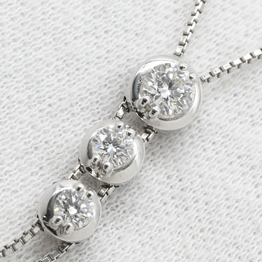 タサキ TASAKI トリロジー ホワイトゴールド K18WG ダイヤモンド ネックレス TASAKI ダイヤ 0.54ct 3石 3粒 スリーストーン Au K18 750WG