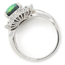 ノンブランド NON BRAND ブラックオパール 1.78ct ダイヤモンド 0.54ct プラチナシルバー Pt900 ブラックオパール ダイヤモンド リング 指輪 Pt900 遊色 オーバル 1石 マルチカラー 虹彩オパール 12号