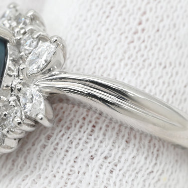 ノンブランド NON BRAND ブラックオパール 1.78ct ダイヤモンド 0.54ct プラチナシルバー Pt900 ブラックオパール ダイヤモンド リング 指輪 Pt900 遊色 オーバル 1石 マルチカラー 虹彩オパール 12号