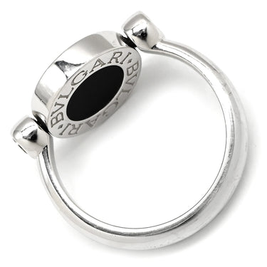 ブルガリ BVLGARI ブルガリブルガリ フリップ ブラック×ホワイトゴールド K18WG ダイヤモンド オニキス #49 リング 指輪 750 1Pダイヤ オニキス 5.5号