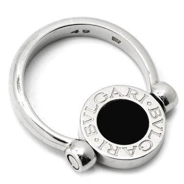 ブルガリ BVLGARI ブルガリブルガリ フリップ ブラック×ホワイトゴールド K18WG ダイヤモンド オニキス #49 リング 指輪 750 1Pダイヤ オニキス 5.5号