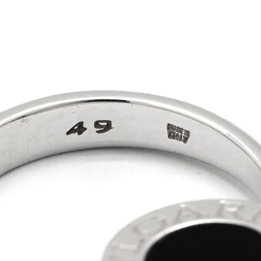 ブルガリ BVLGARI ブルガリブルガリ フリップ ブラック×ホワイトゴールド K18WG ダイヤモンド オニキス #49 リング 指輪 750 1Pダイヤ オニキス 5.5号