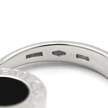 ブルガリ BVLGARI ブルガリブルガリ フリップ ブラック×ホワイトゴールド K18WG ダイヤモンド オニキス #49 リング 指輪 750 1Pダイヤ オニキス 5.5号