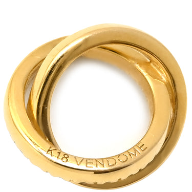 ヴァンドーム青山 VENDOME AOYAMA ダブルループ サークル イエローゴールド K18YG ダイヤモンド ペンダントトップ パヴェ ダイヤ Au750 18K 18金