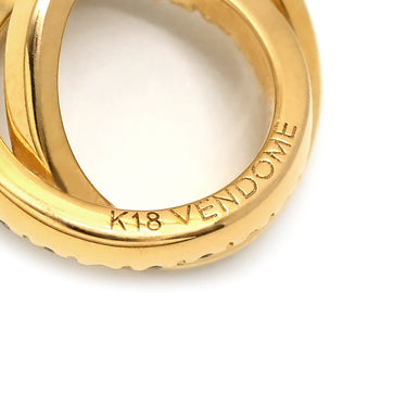 ヴァンドーム青山 VENDOME AOYAMA ダブルループ サークル イエローゴールド K18YG ダイヤモンド ペンダントトップ パヴェ ダイヤ Au750 18K 18金