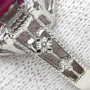 ノンブランド NON BRAND スタールビー 2.535ct ダイヤモンド レッド×プラチナシルバー Pt900 ルビー ダイヤモンド リング 指輪 赤 1石 1粒 プラチナ900 オーバルカボション 12号