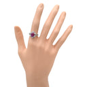 ノンブランド NON BRAND スタールビー 2.535ct ダイヤモンド レッド×プラチナシルバー Pt900 ルビー ダイヤモンド リング 指輪 赤 1石 1粒 プラチナ900 オーバルカボション 12号