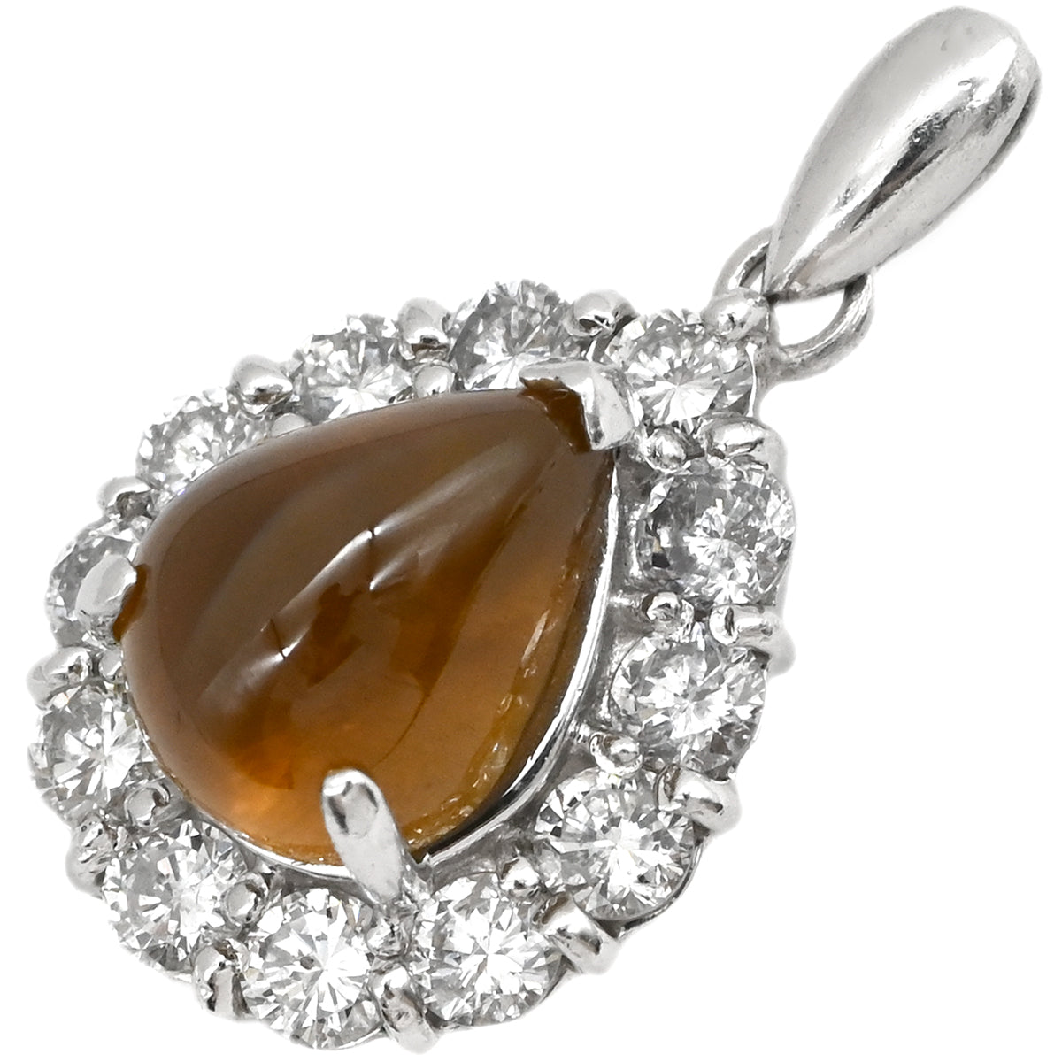 ノンブランド NON BRAND キャッツアイ 3.65ct ダイヤ 0.92ct ブラウン