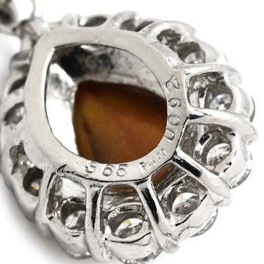 ノンブランド NON BRAND キャッツアイ 3.65ct ダイヤ 0.92ct ブラウン×プラチナシルバー Pt900 ダイヤモンド クリソベリルキャッツアイ ペンダントトップ 茶 1P 1粒 1石 ネックレストップ Pt900 カボションカット
