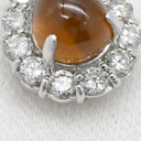 ノンブランド NON BRAND キャッツアイ 3.65ct ダイヤ 0.92ct ブラウン×プラチナシルバー Pt900 ダイヤモンド クリソベリルキャッツアイ ペンダントトップ 茶 1P 1粒 1石 ネックレストップ Pt900 カボションカット