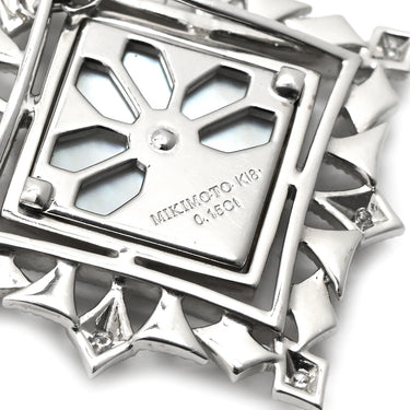 ミキモト MIKIMOTO コルテージュ ペンダント ホワイトゴールド K18WG ダイヤモンド シェル ネックレス MIKIMOTO K18 WG