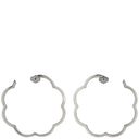 シャネル CHANEL カメリア フープピアス ホワイトゴールド K18WG ピアス CHANEL Au750 WG オープンワーク フラワー ラージ