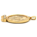 ニナリッチ NINA RICCI ダイヤ コインネックレス イエローゴールド K18YG ダイヤモンド ペンダントトップ NINA RICCI Au750 18K 18金 メダル コイン型 リボン