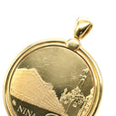 ニナリッチ NINA RICCI ダイヤ コインネックレス イエローゴールド K18YG ダイヤモンド ペンダントトップ NINA RICCI Au750 18K 18金 メダル コイン型 リボン