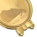 ニナリッチ NINA RICCI ダイヤ コインネックレス イエローゴールド K18YG ダイヤモンド ペンダントトップ NINA RICCI Au750 18K 18金 メダル コイン型 リボン