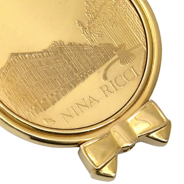 ニナリッチ NINA RICCI ダイヤ コインネックレス イエローゴールド K18YG ダイヤモンド ペンダントトップ NINA RICCI Au750 18K 18金 メダル コイン型 リボン