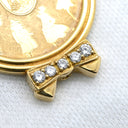 ニナリッチ NINA RICCI ダイヤ コインネックレス イエローゴールド K18YG ダイヤモンド ペンダントトップ NINA RICCI Au750 18K 18金 メダル コイン型 リボン