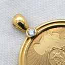 ニナリッチ NINA RICCI ダイヤ コインネックレス イエローゴールド K18YG ダイヤモンド ペンダントトップ NINA RICCI Au750 18K 18金 メダル コイン型 リボン