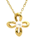 ミキモト MIKIMOTO パール パールホワイト×イエローゴールド K18YG パール ネックレス MIKIMOTO 18K 18金 Au750 1P 1石 1粒 フラワーモチーフ