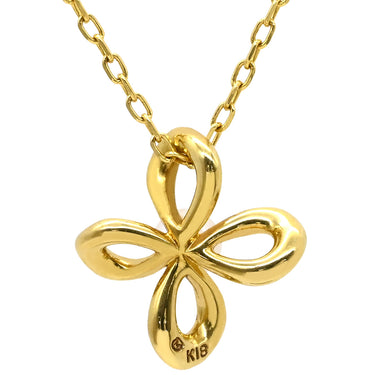 ミキモト MIKIMOTO パール パールホワイト×イエローゴールド K18YG パール ネックレス MIKIMOTO 18K 18金 Au750 1P 1石 1粒 フラワーモチーフ