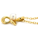 ミキモト MIKIMOTO パール パールホワイト×イエローゴールド K18YG パール ネックレス MIKIMOTO 18K 18金 Au750 1P 1石 1粒 フラワーモチーフ