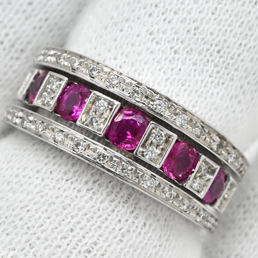 ダミアーニ DAMIANI ベルエポック ルビー レッド×ホワイトゴールド K18WG ダイヤモンド ルビー リング 指輪 DAMIANI Au750 WG ダイヤ フィルム リング 9号