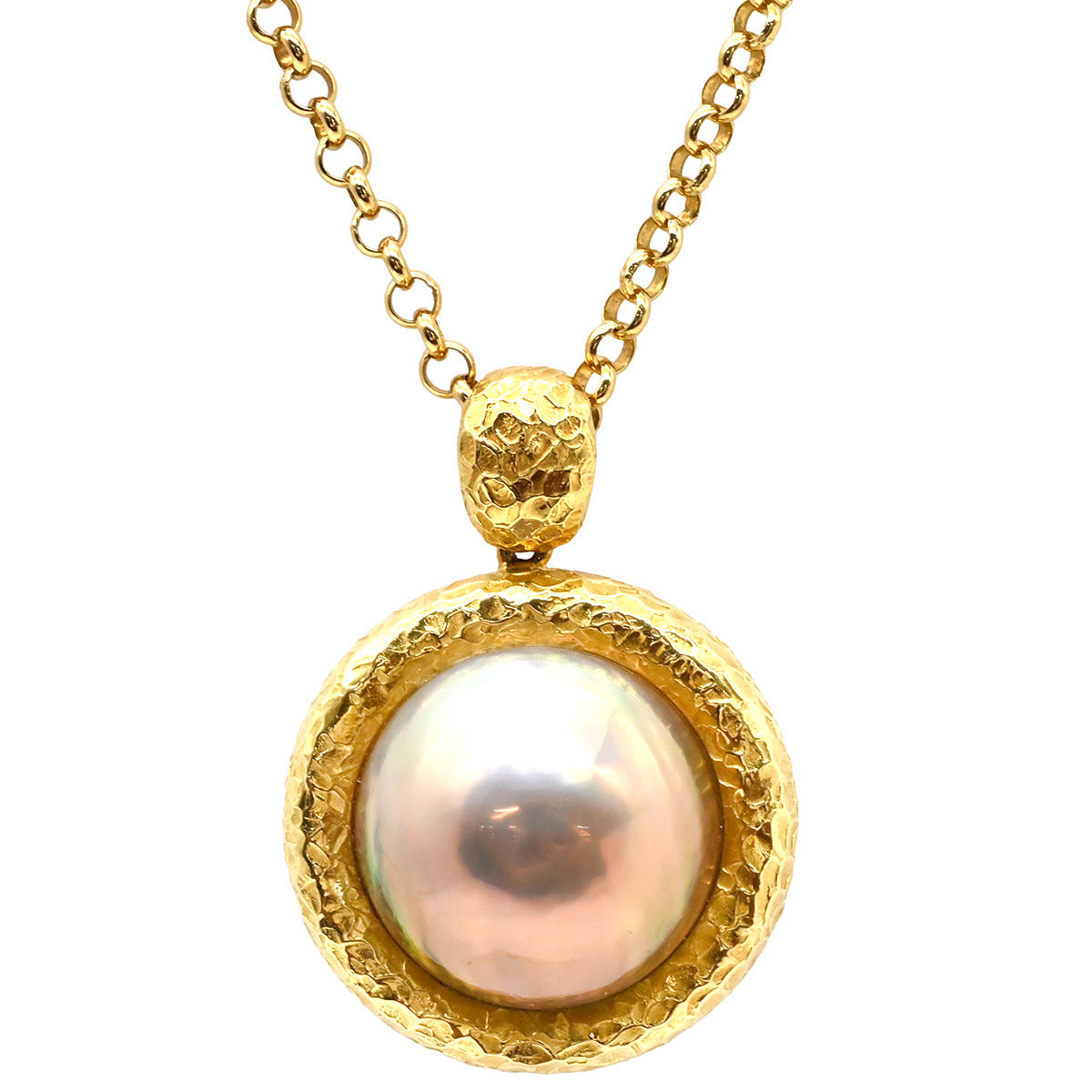 タサキ TASAKI 大粒パール ペンダント グレー×イエローゴールド