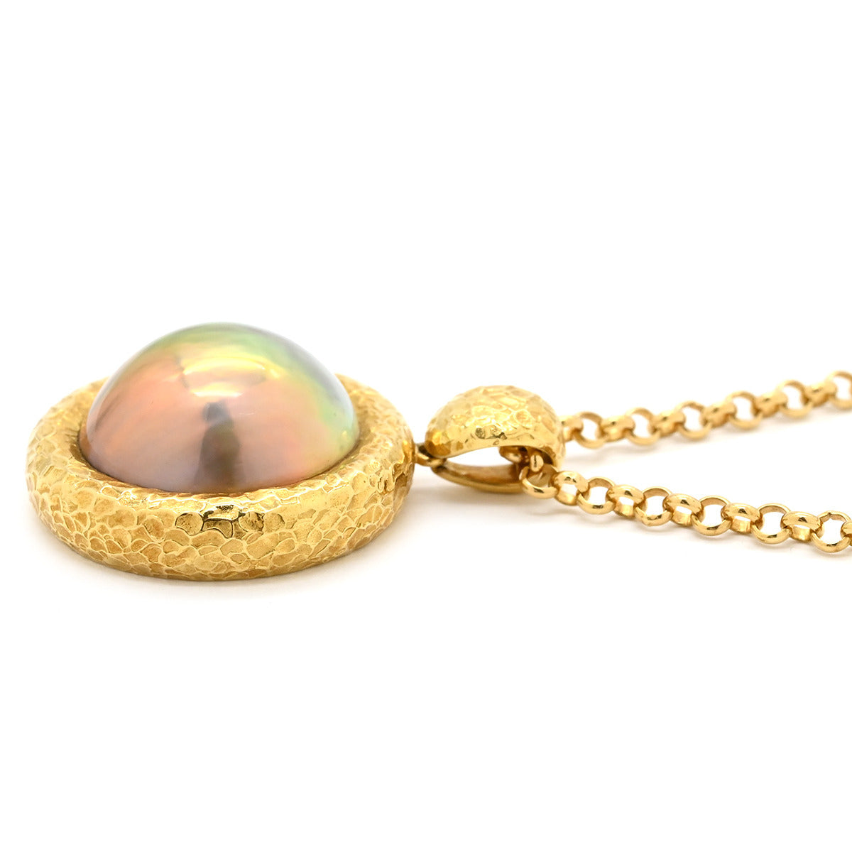 タサキ TASAKI 大粒パール ペンダント グレー×イエローゴールド