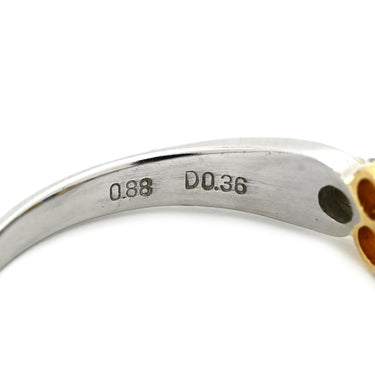 ノンブランド NON BRAND サファイア 0.88ct ダイヤモンド ブルー×プラチナシルバー Pt900 K18YG サファイア ダイヤモンド リング 指輪 青 プラチナ900 18K 750 YG コンビ オーバル 16号