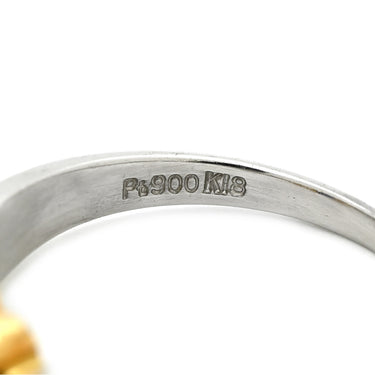 ノンブランド NON BRAND サファイア 0.88ct ダイヤモンド ブルー×プラチナシルバー Pt900 K18YG サファイア ダイヤモンド リング 指輪 青 プラチナ900 18K 750 YG コンビ オーバル 16号