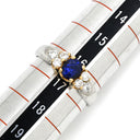 ノンブランド NON BRAND サファイア 0.88ct ダイヤモンド ブルー×プラチナシルバー Pt900 K18YG サファイア ダイヤモンド リング 指輪 青 プラチナ900 18K 750 YG コンビ オーバル 16号
