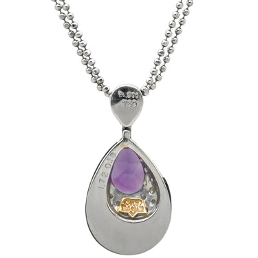 ショウ ヤマガタ SHOW YAMAGATA アメジスト オニキス ダイヤ パープル ブラック ホワイトゴールド プラチナシルバー イエローゴールド K18WG Pt900 K18YG アメジスト ブラックカルセドニー ダイヤモンド ネックレス Au750 パヴェ しずく ペアシェイプ