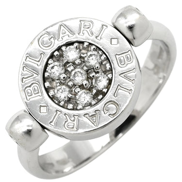 ブルガリ BVLGARI ブルガリブルガリ フリップ AN850723 ホワイトゴールド K18WG ダイヤモンド オニキス リング 指輪 Au750 18K ダイヤ オニキス 5号