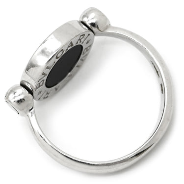 ブルガリ BVLGARI ブルガリブルガリ フリップ AN850723 ホワイトゴールド K18WG ダイヤモンド オニキス リング 指輪 Au750 18K ダイヤ オニキス 5号
