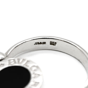 ブルガリ BVLGARI ブルガリブルガリ フリップ AN850723 ホワイトゴールド K18WG ダイヤモンド オニキス リング 指輪 Au750 18K ダイヤ オニキス 5号