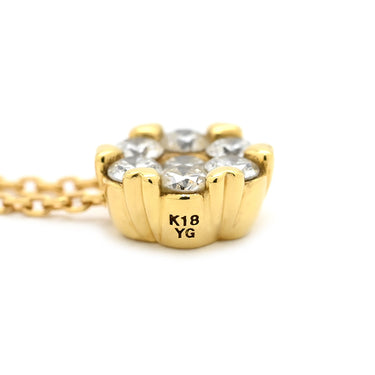 ポンテヴェキオ Ponte Vecchio パヴェダイヤ フラワーモチーフ イエローゴールド K18YG ダイヤモンド ネックレス Au750 18K 18金 7P 7石 7粒