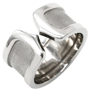 カルティエ Cartier C2リング ホワイトゴールド K18WG #49(JP9) リング 指輪 Cドゥ 2C 750WG 18K 18金 マット加工 9号