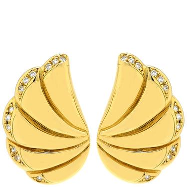 タサキ TASAKI 羽 翼 モチーフ ダイヤ イエローゴールド K18YG ダイヤモンド ピアス 18K 750 YG メレダイヤ