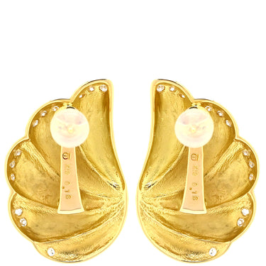 タサキ TASAKI 羽 翼 モチーフ ダイヤ イエローゴールド K18YG ダイヤモンド ピアス 18K 750 YG メレダイヤ