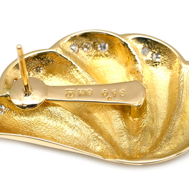 タサキ TASAKI 羽 翼 モチーフ ダイヤ イエローゴールド K18YG ダイヤモンド ピアス 18K 750 YG メレダイヤ