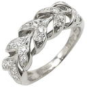 ミキモト MIKIMOTO ダイヤモンド リング プラチナシルバー Pt950 ダイヤモンド リング 指輪 MIKIMOTO 0.24ct Pt950 PT リーフデザイン ツイスト 9号