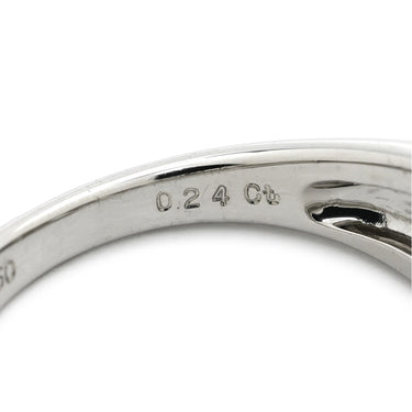 ミキモト MIKIMOTO ダイヤモンド リング プラチナシルバー Pt950 ダイヤモンド リング 指輪 MIKIMOTO 0.24ct Pt950 PT リーフデザイン ツイスト 9号