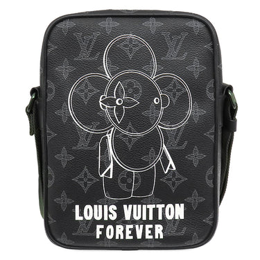 ルイヴィトン LOUIS VUITTON ヴィヴィエンヌ ダヌーブ PM M43677 モノグラムエクリプス レザー モノグラムエクリプスキャンバス ショルダーバッグ 黒 緑 メタリックカーキ金具